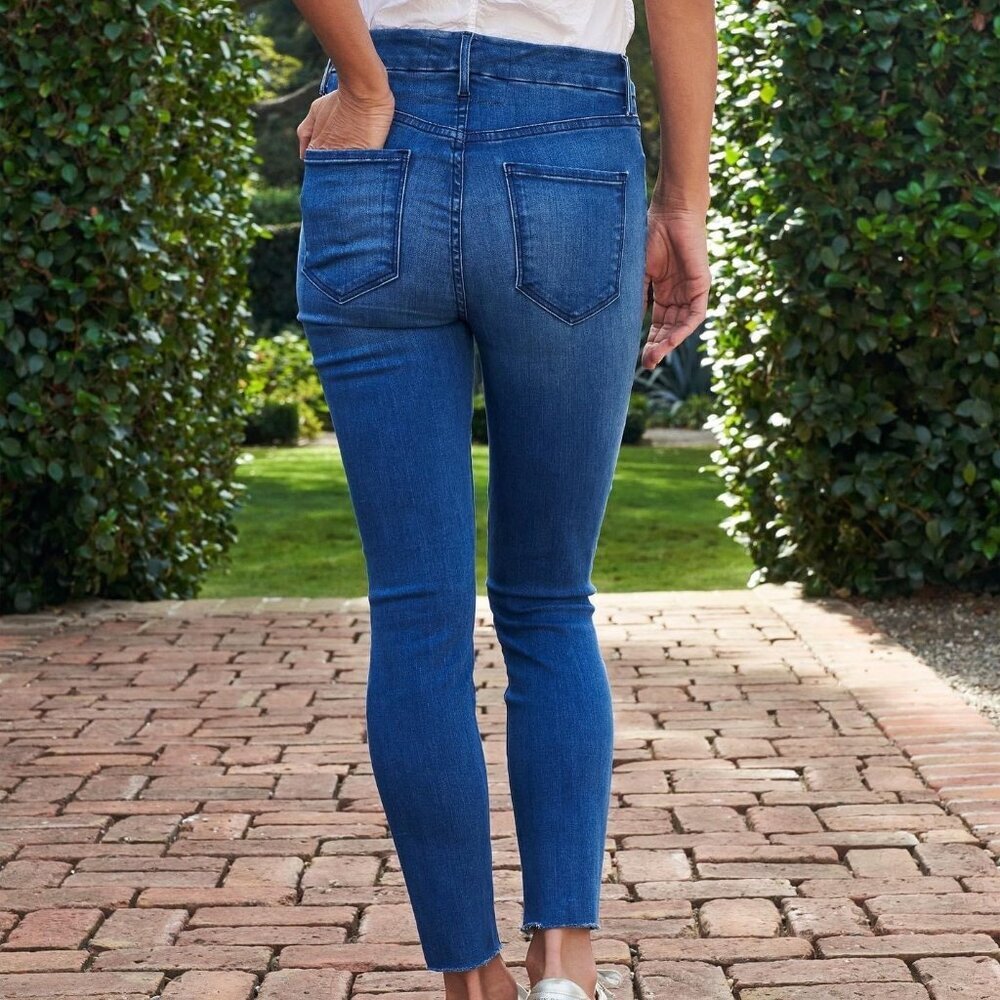 Frank & Eileen Sligo Easy Fit Skinny Jean In Medium Wash Raw Hem Size 27 - Picture 5 of 13